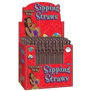  Bundle Chocolate Dicky Sipping Straw Display and 2 pack of 