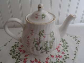 Swedish Linnea Flower Fine English Bone China Tea Pot + Froso 