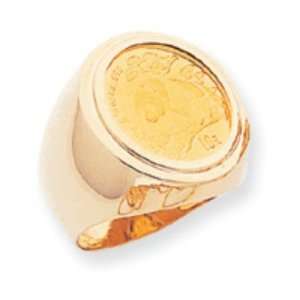  14k Gold 1/10th Panda Coin Ring Jewelry