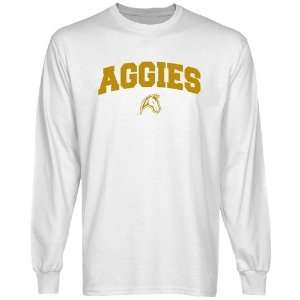  NCAA UC Davis Aggies White Logo Arch Long Sleeve T shirt 