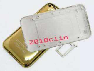 Chrome Golden Back Housing Cover for I phone 3GS 16GB  