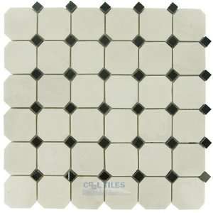     octagon in polished thassos white & roudy black