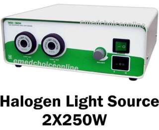New Halogen Cold Light Source 2X250W + 1 Fiber Cable Newest Version 
