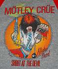 VINTAGE MOTLEY CRUE SHOUT AT THE DEVIL TOUR 83 84 RAYON T  SHIRT 1983 