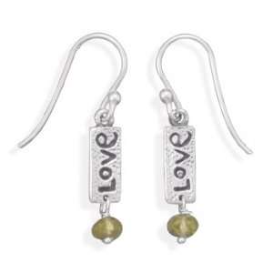  Sterling Silver Oxidized Love Drop Earrings Jewelry