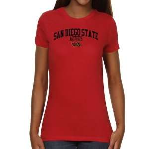  San Diego State Aztecs Ladies Team Arch Slim Fit T Shirt 