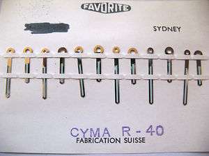 CYMA R 40 LOT X 6 PAIRS OF CLOCK HANDS ON 1 CARD  