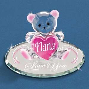  Nana   Love You Bear Glass Figurine Jewelry