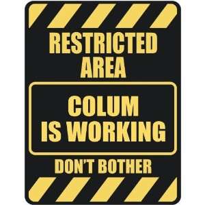   RESTRICTED AREA COLUM IS WORKING  PARKING SIGN