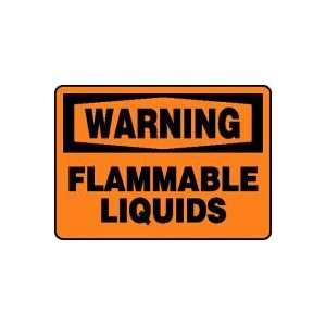  WARNING FLAMMABLE LIQUIDS Sign   10 x 14 .040 Aluminum 