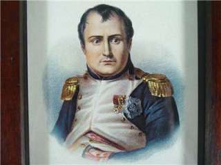 Antique French Portrait Napoleon Bonaparte, Framed Russian Lithograph 