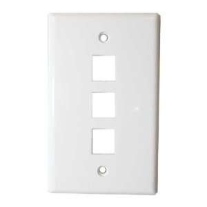  SF Cable, 3 Port Wall Plate for Keystone WHITE 