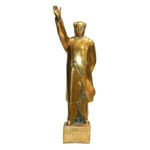  Brass Chairman Mao Zedong statue