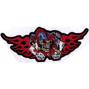   PATCH JESTER FLAMES SKULL Embroidered For Biker 