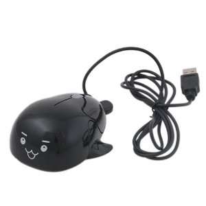  USB Optical Mouse, Cartoon Dolphin, Black