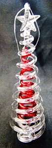   Set of 3 Large Spiral Glass Christmas Ornaments Red Gold Green  