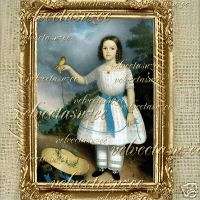 Colonial Girl Dollhouse Doll House Miniature Pictures  