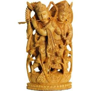  Radha Krishna   Shivani Wood Sculpture from Mysore