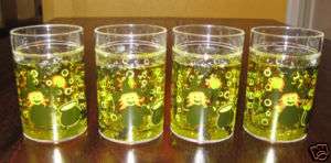 SET OF 4 GLITTERY HALLOWEEN WITCH SHAKY GLASSES New  