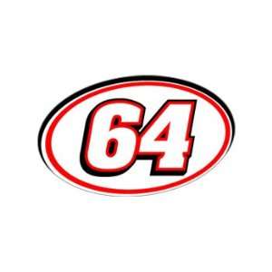    64 Number   Jersey Nascar Racing Window Bumper Sticker Automotive