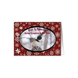  Chickadee Great Grandson and His Wife Christmas Card Card 