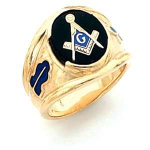  Oval Blue Lodge Ring   Vermeil/Yellow Gold Filled Jewelry