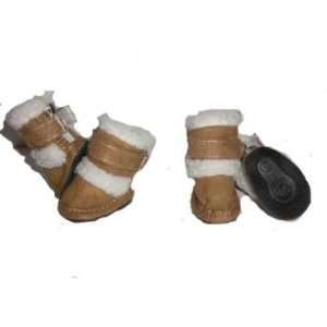    Pet Life Doggz Shearling Dog Boots Large Brown