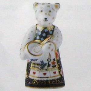   Crown Derby Miniature Bear Collection Cook 3.5 Inch