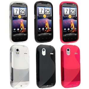  3 Tones S Shape Hybrid TPU Candy Skin Cases Covers for HTC 