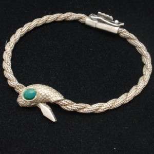 Snake Serpent Bracelet Mesh Sterling Silver Vintage  