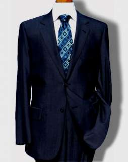 Daniele $1295 Dark Blue Melange Men Dress Suit Reg Cut  