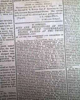 POST GETTYSBURG Wounded Confederates 1863 Civil War Newspaper *  