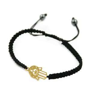  Shamballa Macrame Bracelet with Stainless Steel Gold PVD 