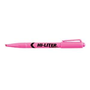   LITER Pen Style Highlighter, Chisel Tip, Fluorescent Pink Ink, 12/Pack