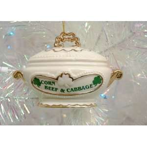  Irish Corn Beef & Cabbage Serving Dish Christmas Ornament 