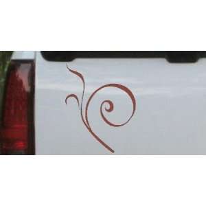  Curly Swirl Car Window Wall Laptop Decal Sticker    Brown 