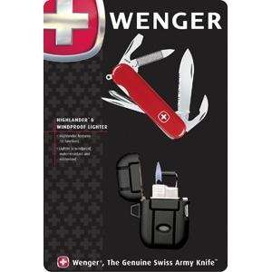  Wenger Serrated Highlander w/Windproof Lighter Sports 