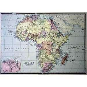  Bartholomew 1887 Antique Map of Africa