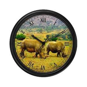  rhino pair Animals Wall Clock by 