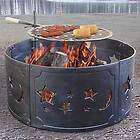 steel camping firepit fire ring pit w cookout grill returns