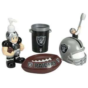  NFL Oakland Raiders Football 5 Piece Bathroom Set