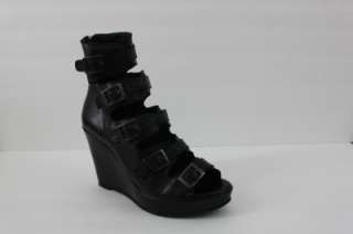 THE COOL PEOPLE BY ALDO WOMENS BLACK LEATHER SANDAL SHOE HEELS SIZE 7 