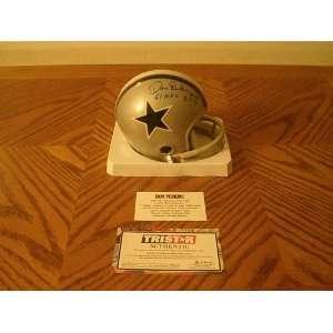 Don Perkins Autographed Riddell Throwback Mini Helmet   Dallas Cowboys