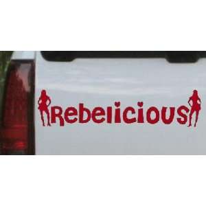 Rebelicious Sexy Cowgirls Car Window Wall Laptop Decal Sticker    Red 