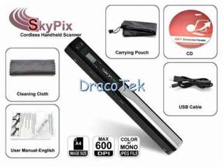 SkyPix Cordless portable Hand held document Scanner A4  