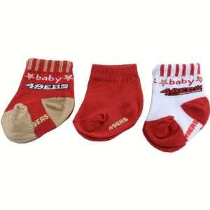  San Francisco 49ers 3 Pack Baby 49ers Infant Bootie Socks 