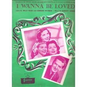 Sheet Music I Wanna Be Loved Fontane Sisters 136 