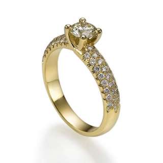 CARAT CERTIFIED REAL DIAMOND RING 14K YELLOW GOLD  