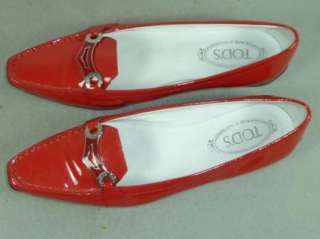 Womens Tods Cherry Patent Leather Flats 10 M TODS  