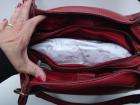 NWT $218 Fossil Cortlandt Large Red Leather Satchel Handbag Purse Blue 